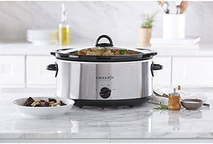 Crock-Pot 7 Quart Oval Manual Slow Cooker – Stainless Steel