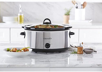 Crock-Pot 7 Quart Oval Manual Slow Cooker – Stainless Steel - Distinct Pick