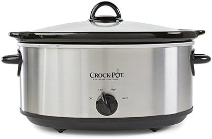 Crock-Pot 7 Quart Oval Manual Slow Cooker – Stainless Steel - Distinct Pick