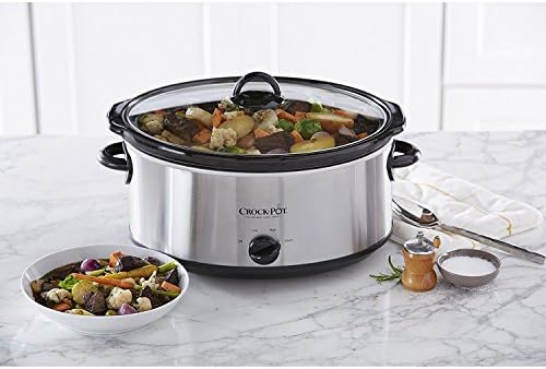 Crock-Pot 7 Quart Oval Manual Slow Cooker – Stainless Steel - Distinct Pick