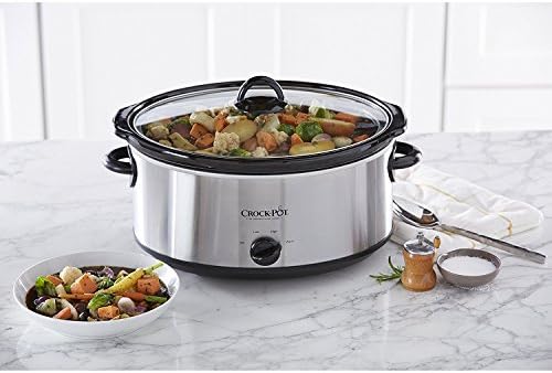 Crock-Pot 7 Quart Oval Manual Slow Cooker – Stainless Steel - Distinct Pick