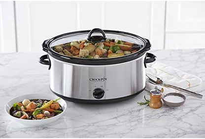 Crock-Pot 7 Quart Oval Manual Slow Cooker – Stainless Steel - Distinct Pick