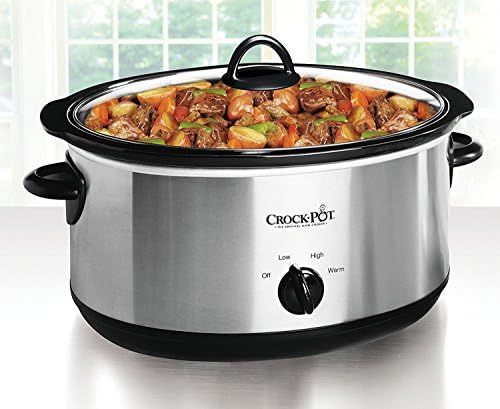 Crock-Pot 7 Quart Oval Manual Slow Cooker – Stainless Steel - Distinct Pick