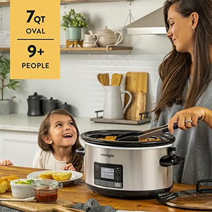 Crock-Pot 7 Quart Portable Programmable Slow Cooker with Timer